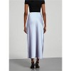 Women's Satin Maxi Skirt - High Waist A-Line Long Skirt for Elegant Office Wear Lilac Purple - 3 of 4
