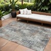 Taupe Gray And Copper Abstract Washable Indoor Outdoor Area Rug - 2 of 4