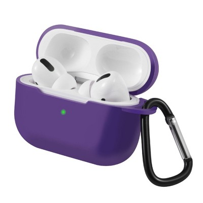 Insten Case Compatible with AirPods Pro - Protective Silicone Skin Cover with Keychain, Purple