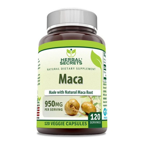 Herbal Secrets Organic Maca 950 Mg 120 Veggie Capsules - image 1 of 1