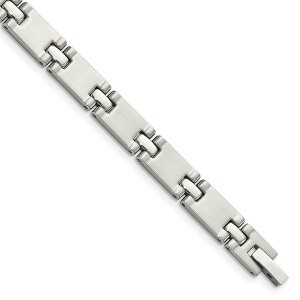 Black Bow Jewelry Men's 7mm Stainless Steel Multi Finish Link Bracelet, 8.5 Inch - 1 of 4