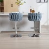 Adjustable Counter Height Barstools Set of 2,Vintage Barstools with Back and Layered Footrest,360° Swivel Boucle Barstools Set-Cuddlewood - 3 of 4