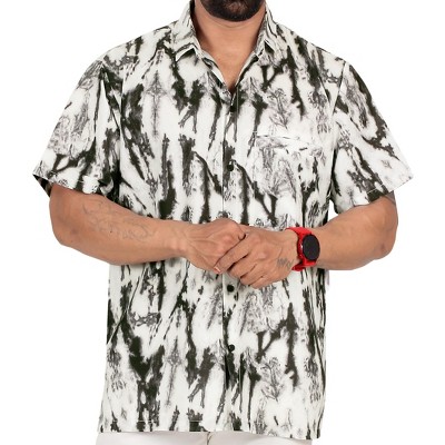 La Leela Men's Hawaiian Short Sleeve Button Down Shirt Mens Vacation Shirts  Summer Beach Casual Tropical Shirts For Men Funny Xl Black, Tie Dye Design  : Target