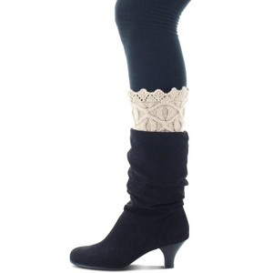 Memoi Beholder Eye Knit Boot Toppers Oatmeal One Size - 1 of 1