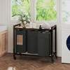 JIONJOY Heavy-Duty 2-Basket Laundry Hamper - Adjustable Mobility System, 11.2Gal Waterproof Bags & Industrial Rust-Proof Frame - 3 Baskets - 4 of 4