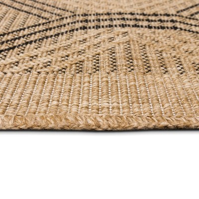 Natural Geometric Flat Woven Indoor/Outdoor Rug