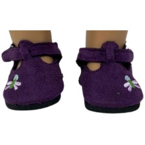 Purple Suede Shoes Compatible with 18 Inch Girl Dolls Like American Girl and Our Generation - 1 of 4
