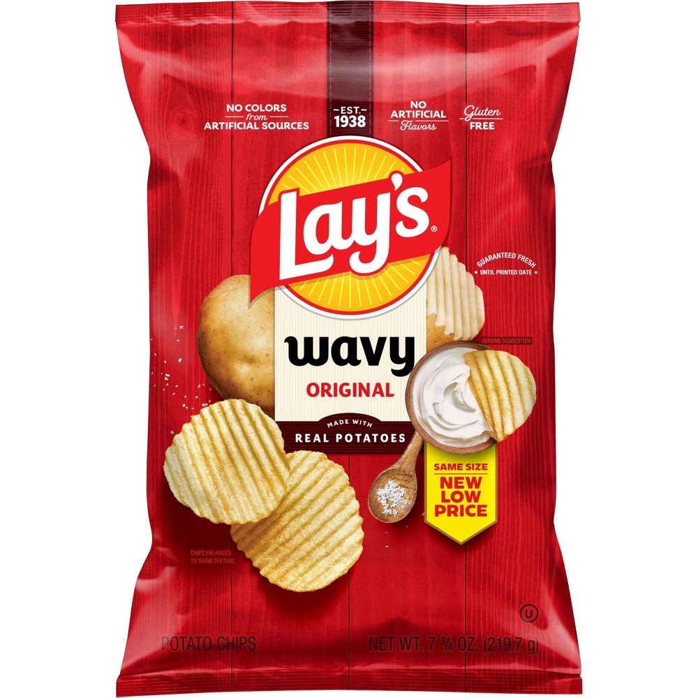 UPC 028400043809 product image for Lay's Wavy Original Potato Chips - 7.75oz: Gluten-Free, No Artificial Flavors | upcitemdb.com