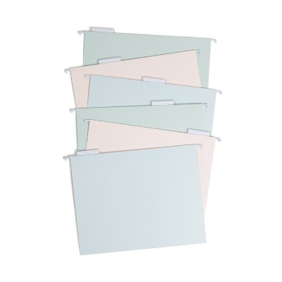 U Brands 6ct 6 Pockets Hanging File Folders - Debossed Pastels: Office Supplies, File Organizer, Multicolored, 40 Sheet Capacity