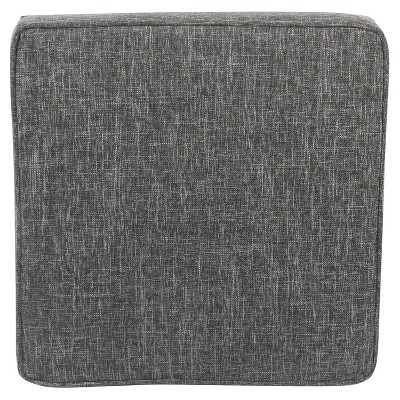 Classic Square Tufted Storage Ottoman with Wood Legs - Gray