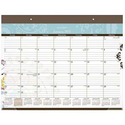 AT-A-GLANCE 2022 17" x 21.75" Monthly Calendar Suzani Multicolor SK17-704-22
