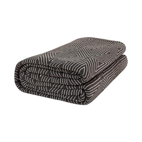 Big Blanket Co Premium Woven Blanket Charcoal Zig - 120x120 Inches : Target