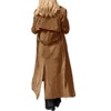 Imily Bela Womens Long Trench Coat Fall Faux Suede Jackets Double Breasted Lapel Pea Coat with Belt - 2 of 4