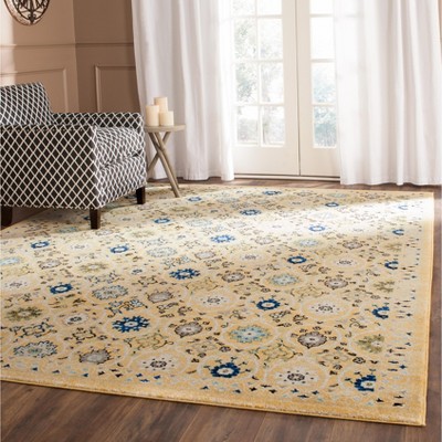 Gold and Ivory 8' x 10' Synthetic Reversible Area Rug