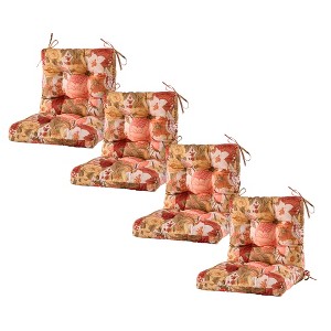 ARTPLAN Seat/Back Outdoor Chair Cushion,Set of 4 Patio Chair Cushion with Tie,Tufted Replacement for Patio Furniture,40x20x4 Inches,4 Count - 1 of 4