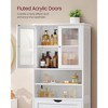 Freestanding Storage Cabinet with Acrylic Doors and Adjustable Shelves, 2 Cabinets Drawer Open Compartments, Cloud White - 3 of 4