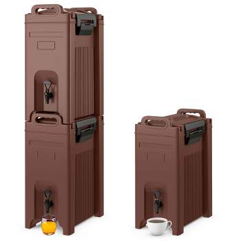 Costway 1/2/3/4 PCS Insulated Beverage Server/Dispenser 5 Gallon Hot & Cold Drinks with Handles Coffee