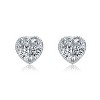 Guili Heart Bezel Set Stud Earrings with Radiant Clear CZ Stones, Symbolizing Love, Beauty, and Elegance in a Stunning and Chic Jewelry Design - 2 of 2