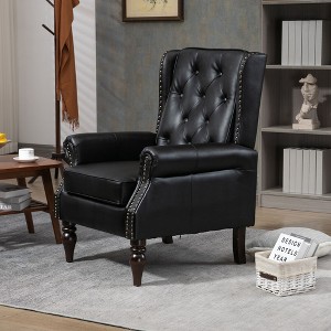 CAVINAS Accent Chairs for Bedroom, Modern Wood Frame Armchair, Accent Chair Lounge Chair with Sturdy Wood Legs for Living Room - 1 of 4