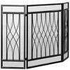 HOMCOM 3-Panel Folding Fireplace Screen, Metal Mesh Fire Spark Guard for Wood Burning, 49.5" x 31.5", Black - 4 of 4