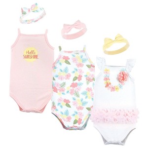 Little Treasure Baby Girl Sleeveless Bodysuit and Headband Set, Hawaiian - 1 of 4