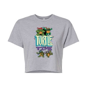 Women's - Teenage Mutant Ninja Turtles Mutant Mayhem - Turtle Time Cropped Graphic T-Shirt - 1 of 4