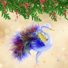 De Carlini Italian Ornaments 5.0 Inch Winter Plumiera Christmas Tree Ornament , Feathers Peacock (1PC) - 2 of 4