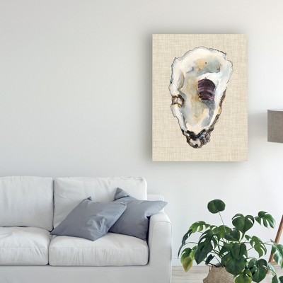 Abstract Oyster Shell Study Canvas Art in Neutral Tones