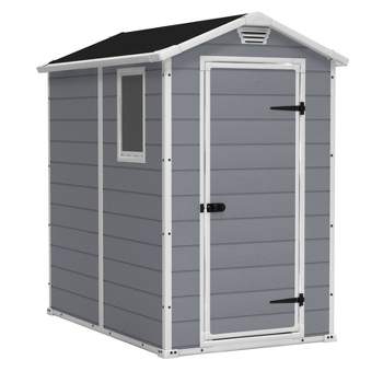 Keter 4'x6' Manor Outdoor Storage Shed Gray
