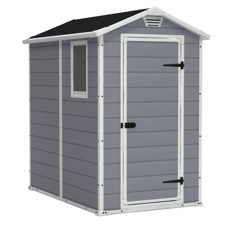 Keter 4&#39;x6&#39; Manor Outdoor Storage Shed Gray, 1 of 6