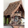 Quartz Cuckoo Clock – Cottage Design – 13-inch Height with Beer Drinker and Waterwheel – By River City Clocks - 2 of 4
