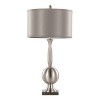 LumiSource: Joan 30" Brushed Nickel Table Lamps with Gray Shades, Set of 2 – UL Listed, Faux Silk Drum - 2 of 4
