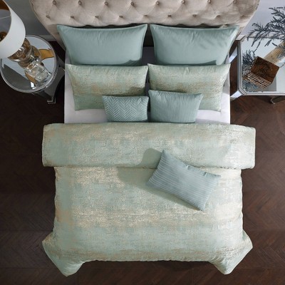Riverbrook Home 9pc Queen Vesta Comforter Bedding Set Light Aqua Blue - Riverbrook Home: Includes Decorative Pillows, Euro Shams, Bed Skirt, Machine Washable — фото 3