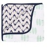 Bacati - Boys Noah Muslin Mint Navy 10 pc Crib Bedding Set with 4 Swaddling Blankets - image 2 of 4