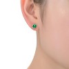 Guili Radiant Sterling Silver Colored Cubic Zirconia Button Stud Earrings in Classic, Emerald, Ruby, or Gold-Plated for an Elegant Look - 2 of 4
