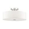 Livex Lighting Meridian 3 - Light Semi-Flush Mount in  Brushed Nickel - 3 of 4