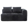 Grungis Chenille Loveseat Sofa with Left Arm & Removable Pillows, Modern Minimalist 2-Seater Sofa for Living Room & Bedroom - 3 of 4