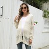 Women's Long Cutout Open Front Lightweight Cardigan - Cupshe - 2 of 4