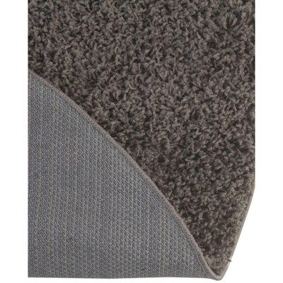 Graphite Gray Solid Shag 12' Round Synthetic Rug - Easy Care