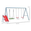 Metal Swing Set for Backyard, 3 in 1 Design with 1 Nest Swing, 2 Seats, 1 Slide - 3 of 4