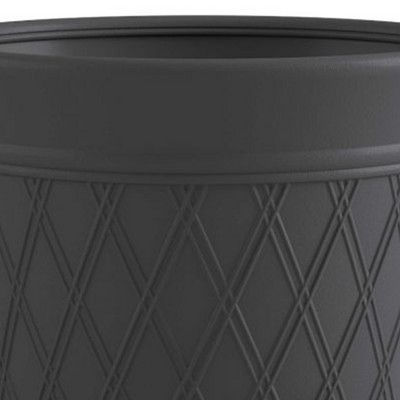 Gray 14" Round Plastic Outdoor Hose Storage Pots with Drainage Holes (8 Pack)
