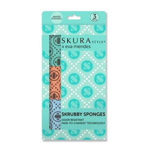 Skura Style x Eva Mendes Scrubby Sponges - 3pk - 1 of 4