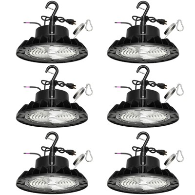 UFO Led High Bay Light, High Bay Led Shop Light 5000K Daylight, 150W, 25000 Lm, Dimmable 1-10V, Ip65 Waterproof, for Warehouse Factory Barn