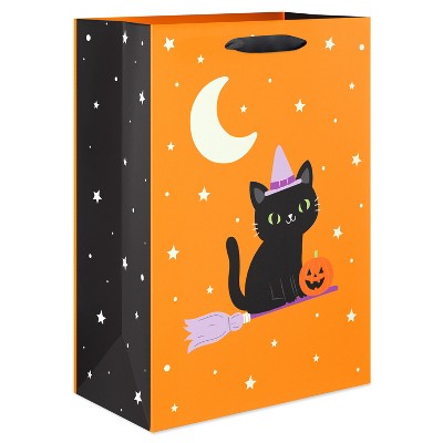 Medium Halloween Gift Bag Glow-in-the-Dark Black Cat