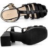 Allegra K Women's Platform Square Toe T-Strap Chunky Heel Sandals - 4 of 4