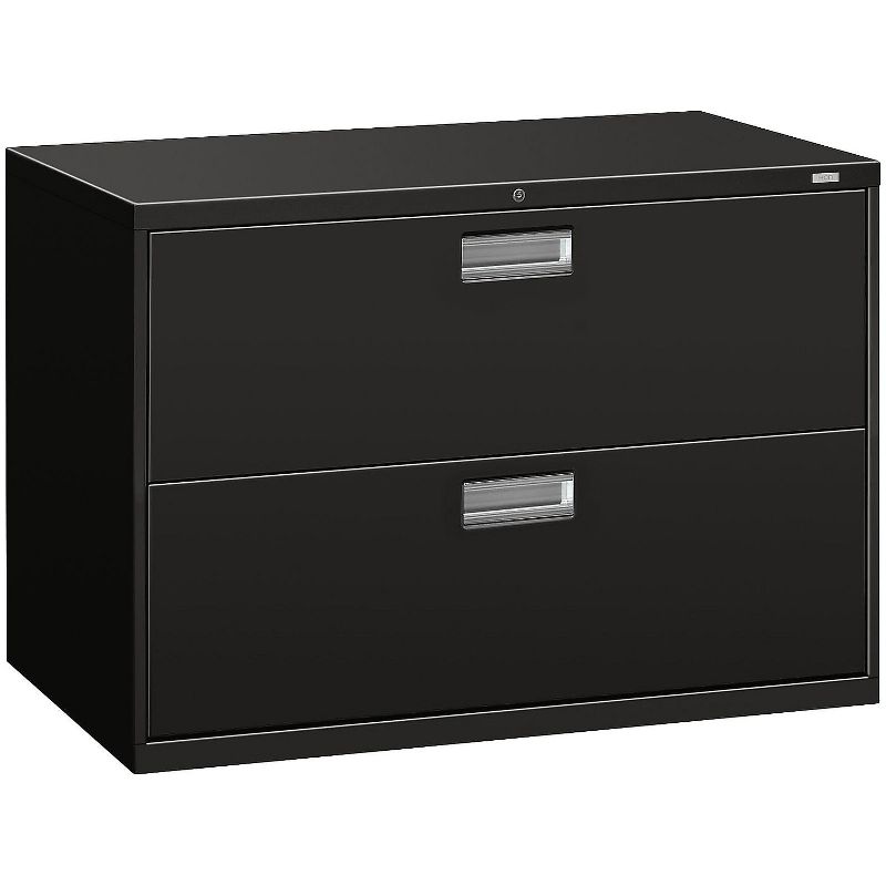 HON Brigade 600 Series 2-Drawer Lateral File Cabinet Locking Letter/Legal Black 42"W (H692.L.P), 1 of 6