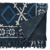Saro Lifestyle 72"x16" Cotton Distressed Rug Table Runner Navy Blue: Geometric Pattern, Hand Wash, Rectangle - 2 of 3