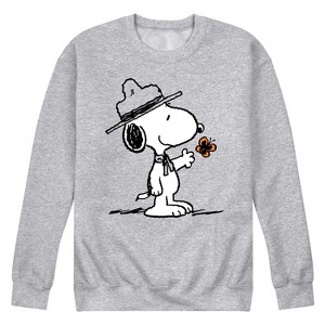 Men's - Peanuts - Ranger Snoopy And Butterfly Graphic Fleece Sweatshirt - 1 of 4