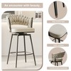 Lirago 360 degree Swivel Bar Chairs Set of 2-Black & White Metal Leg Stools with Soft Cushioned Backrest, Modern Kitchen & Dining Furniture - 3 of 4