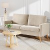 Dyonery 68" Sofa Fabric Couch Comfy Loveseat with Spring Cushion Solid Wood - 3 of 4
